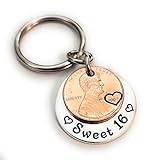 Sweet 16 Happy 16th Birthday Lucky Copper 2007 Penny Key Chain for New Driver Gift