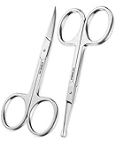 Utopia Care - Curved and Rounded Facial Hair Scissors for Men - Mustache, Nose, Beard, Eyebrows, Eyelashes and Ear Hair Cutting Scissors - Professional Stainless Steel Trimming Scissors - Silver