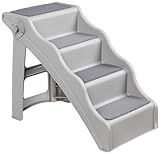 Amazon Basics Foldable Non-Slip Steps for Dogs and Cats, Grey, 23.90' x 16.10' x 19.76'