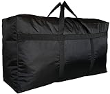 DoYiKe Extra Large Storage Duffle Bag with Zippers and Handles, Black Big Foldable Duffle Bag for Travel-130L
