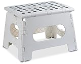 Handy Laundry Folding Step Stool, The Lightweight Step Stool, Sturdy Enough to Support Adults & Safe Enough for Kids, Opens Easy with One Flip, for Kitchen, Bathroom, Bedroom, Kids or Adults, (White)