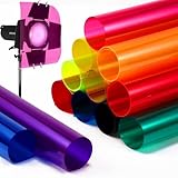Barydat 12 Pcs Colored Gel Light Filter Transparent Color Film Overlays Correction Lighting Filters for Christmas Landscape LED Light Reading Photo Studio Headlight Film (Colorful,16 x 20)