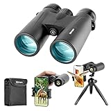 Adorrgon 12x42 HD Binoculars for Adults High Powered with Phone Adapter, Tripod and Tripod Adapter - Large View Binoculars with Clear Low Light Vision - Binoculars for Bird Watching Cruise Ship Travel