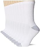 Hanes womens 10-pair Value Pack Crew fashion liner socks, White, 5-9 US