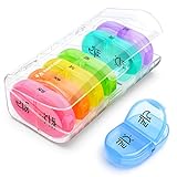 AUVON iMedassist Portable Daily Pill Organizer (Twice-A-Day), 2nd Gen Weekly AM/PM Pill Box Case with Moisture-Proof Design for Purse and Pockets to Hold Vitamins, Fish Oil, Supplements and Medication