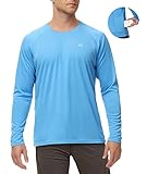 Ewedoos UPF 50+ Rash Guard for Men Swim Shirts for Men UV Sun Protection Fishing Shirts for Men Long Sleeve Sun Shirts Sky Blue
