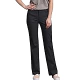 Dickies womens Relaxed Straight Stretch Twill pants, Black, 14 Long US
