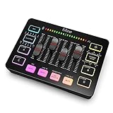 FIFINE Gaming Audio Mixer, Streaming RGB PC Mixer with XLR Microphone Interface, Individual Control, Volume Fader, Mute Button, 48V Phantom Power, for Podcast/Recording/Vocal/Game Voice-AmpliGame SC3
