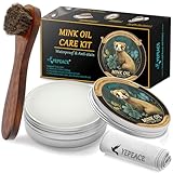 yepeace 3 PCS Mink Oil for Leather Boots, Leather Cleaner and Conditioner 3.53oz, Premium Waterproof Clean and Restore Shoes, Furniture, with Horsehair Shoe Brush & Microfiber Shoe Cloth