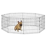 New World Pet Products 24' Foldable Black Metal Dog Exercise Pen No Door