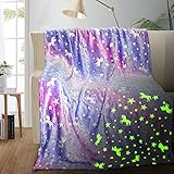 Unicorn Glow in The Dark Blanket, Unicorn Blanket for Girls/Kids Age 3-12, Toddler Soft Fleece Blanket Throw Birthday Gift 40'x60'