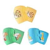 NASHRIO Baby Knee Pads for Crawling (3 Pairs), Anti-Slip and Protect Infants & Toddlers Knees, Elbows and Legs. Adjustable Straps and Breathable 3D Mesh for Boys and Girls (Unisex)
