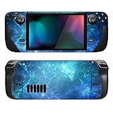 PlayVital Full Set Skin for Steam Deck, Decal Stickers for Steam Deck Handheld Gaming PC - Blue Nebula