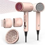 FUNTIN Hair Dryer, Blow Dryer with Diffuser 2023 Updated 1800w, Ionic for Women Curly 4c Thick Hair Pink