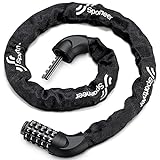 Sportneer Bike Chain Lock Heavy Duty, Bicycle Lock with 5 Digit Combination Heavy Duty Anti Theft Keyless Security Bike Locks for Bicycle, Electric Bike, Scooter, Motorcycle, Door, Gate and Fence