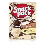 Snack Pack Chocolate and Vanilla Pudding Cups Family Pack, 12 Count (Pack of 1)