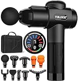 TOLOCO Massage Gun, Muscle Deep Tissue Massager for Athletes for Any Pain Relief, 10 Massages Heads with Silent Brushless Motor, Gifts for Men&Women, Black