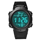 Sport Watch, 50M Waterproof Watch, Sport Wrist Watch for Men Women Kids, Digital Watch with Alarm Date and Time (Black1)