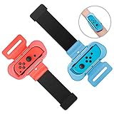 Wrist Bands for Just Dance 2024 2023 2022 and for Zumba Burn It Up Compatible with Nintendo Switch for Joy-Cons & Switch OLED Model, Adjustable Elastic Strap, Two Size for Adults and Children, 2 Pack