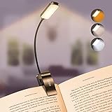 Gritin 9 LED Rechargeable Book Light for Reading in Bed - Eye Caring 3 Color Temperatures,Stepless Dimming Brightness,80 Hrs Runtime Small Lightweight Clip On Book Reading Light for Kids,Studying