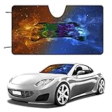Cool Games Boys Front Windshield Sun Shade Video Game Gamepad Gamer Fire Ice Decor for Car Truck SUV 55L x 30W Inch