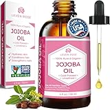 Leven Rose Jojoba Oil Organic, Pure Cold Pressed Natural Unrefined Moisturizer for Skin Hair and Nails 4 oz