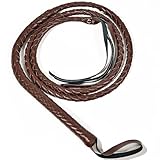 U-Goforst Brown Whip, Indiana Whip Cat Woman Whip Costume, Fake Bull Whip, PU Leather Lion Tamer Cowboy Whip for Women Halloween Costume Accessories