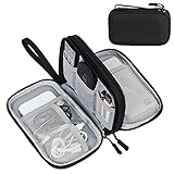 FYY Travel Cable Organizer Pouch Electronic Accessories Carry Case Portable Waterproof Double Layers All-in-One Storage Bag for Cord, Charger, Phone, Earphone Black