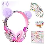 SVYHUOK Unicorn Kids Bluetooth Headphones for Girls,Teens,Boys,Wireless Cat Headset for Smartphones Tablet Laptop PC TV,with Mic and Adjustable Headband,Perfect for Birthday and Xmas Gifts.