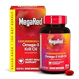 MegaRed - Omega-3 Krill Oil 350mg Softgels (130 Count in A Bottle), EPA & DHA Omega-3 Fatty Acids with No Fishy Aftertaste Unlike Fish Oil, Contains Antioxidant Astaxanthin