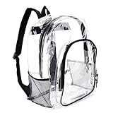 JOMPARO Heavy Duty Clear Backpack See Through Backpacks Transparent Bookbag for School,Sports,Work,Stadium,Security Travel,College