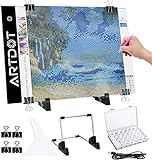 ARTDOT A4 LED Light Board for Diamond Painting Kits, USB Powered Light Pad, Adjustable Brightness with Detachable Stand and Clips