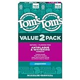 Tom's of Maine Fluoride-Free Antiplaque & Whitening Natural Toothpaste, Peppermint, 5.5 Ounce 2-Pack (Packaging May Vary)