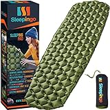 Sleepingo Large Sleeping Pad for Camping - Ultralight Sleeping Mat for Camping, Backpacking, Hiking - Lightweight, Inflatable & Compact Camping Air Mattress - Backpacking Sleeping Pad - Sleep Pad
