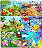 Puzzles for Kids Ages 4-8, 6 Pack Wooden Jigsaw Puzzles 60 Pieces Preschool Educational Learning Toys Set for Boys and Girls
