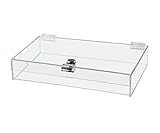 Acrylic Locking Display Case with Keys 12' x 8' x 2.75' Clear Rectangular Countertop Tray with Lid for Artifacts Antiques Collectibles Jewelry Currency and Coins by Marketing Holders