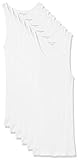 Amazon Essentials Men's Tank Undershirts, Pack of 6, White, Large