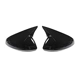 1 Pair Fit for Buick Regal GS 2017-2021 Rear Mirror Cover Mirror Shell Side Rearview Mirror Cover Wing Mirror Cap Carbon Fiber Rearview Mirror Shell (Color : Bright Black)