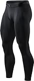 TSLA Men's Compression Pants, Cool Dry Athletic Workout Running Tights Leggings with Pocket/Non-Pocket, Hyper Control Pants Black, Large