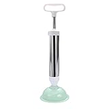 DOITOOL Stainless Steel Toilet Plunger Air Power Drain Opener Clog Remover High- Pressure Vacuum Pipe Suction Pump Cleaner for Toilet Kitchen Sink Bathroom Shower Tub