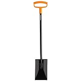 Fiskars Square Garden Spade Shovel - Steel Flat Shovel with 48' D-Handle - Heavy Duty Garden Tool for Digging, Lawn Edging, and Weed Removal - Black/Orange