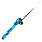 Zebco Kids Splash Floating Spincast Reel and Fishing Rod Combo, 29-Inch 1-Piece Fishing Pole, Size 20 Reel, Right-Hand Retrieve, Pre-Spooled with 6-Pound Cajun Line, Blue