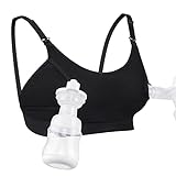 Momcozy Hands Free Pumping Bra, Adjustable Breast-Pumps Holding and Nursing Bra, Suitable for Breastfeeding-Pumps by Lansinoh, Philips Avent, Spectra, Evenflo and More Black