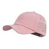 Women Quick Drying Baseball Cap Sun Hats Mesh Lightweight UV Protection for Outdoor Sports - Multiple Colors (#1 Dark Pink)