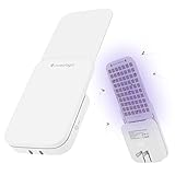 Mosalogic Flying Insect Trap Plug-in Mosquito Killer Indoor Gnat Moth Catcher Fly Tapper with Night Light UV Attractant Catcher for Home Office White-1PACK