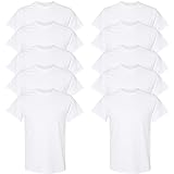Gildan Men's Heavy Cotton T-Shirt, Style G5000, Multipack, White (10-Pack), Large