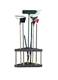 Rubbermaid Plastic Garage Corner Tool Tower Rack, Easy to Assemble, Organizes up to 30 Long-Handled Tools/Rakes/ Brooms/Shovles for Home/House/Outdoor/Sheds