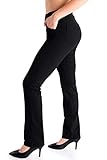 Yogipace,4 Pockets/Belt Loops, Petite Women's Straight Leg Yoga Dress Pants Work Pants Slacks Office Commute Travel, 27', Black, Size L