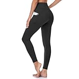 GAYHAY High Waisted Leggings with Pockets for Women - Soft Opaque Tummy Control Pants for Running Cycling Yoga