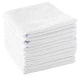 Men's Handkerchiefs 100% Soft Cotton White Hankie Hankerchieves